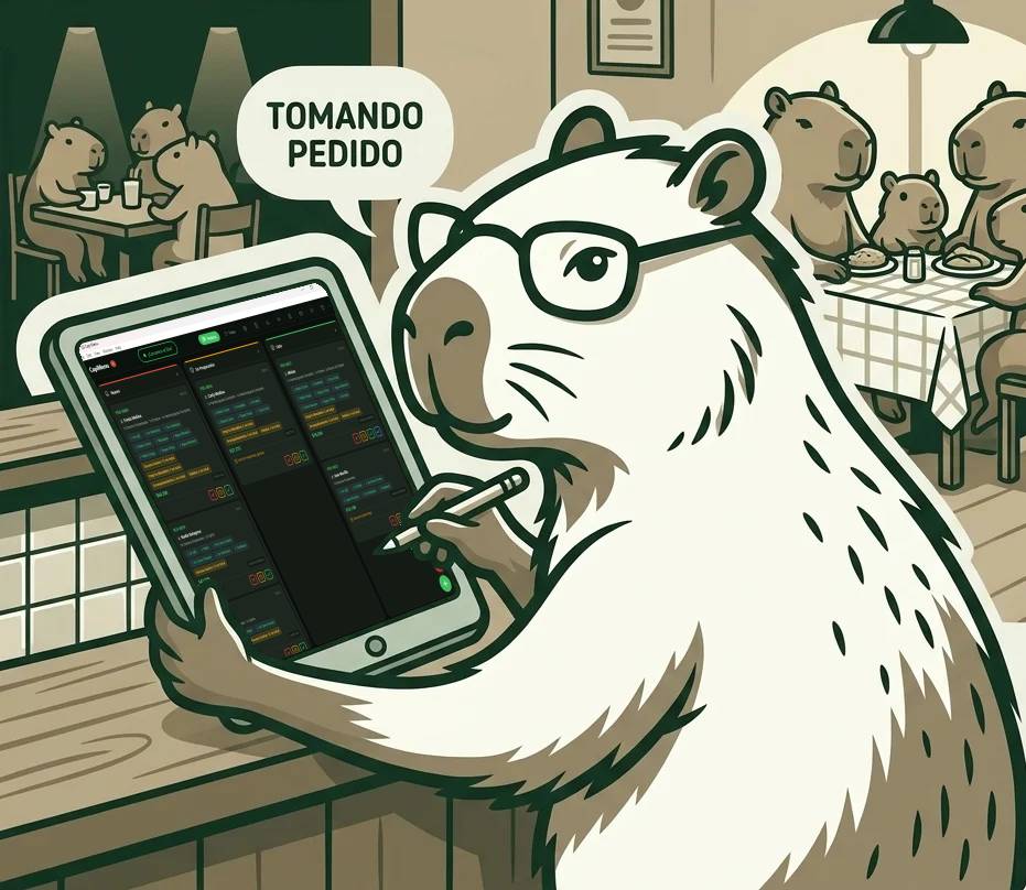 CapiMenu en la compu del local, el celu del cliente y una tablet con el menú